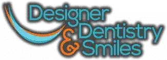 Designer Dentistry & Smiles logo featuring curved dental design element and text