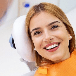 A girl smiling